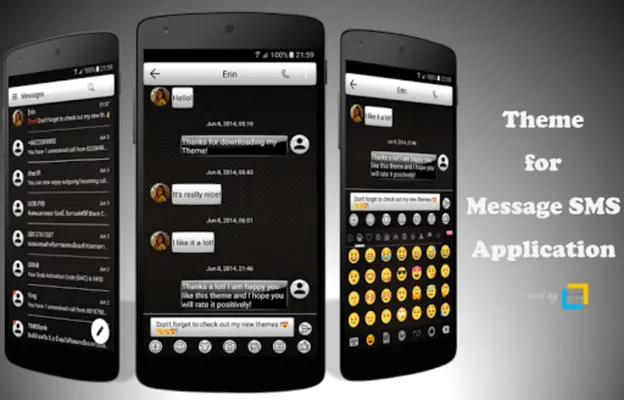 SMS Messages Gloss White Black android App screenshot 5